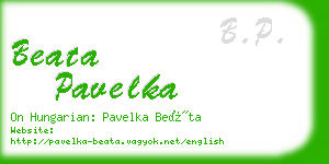 beata pavelka business card